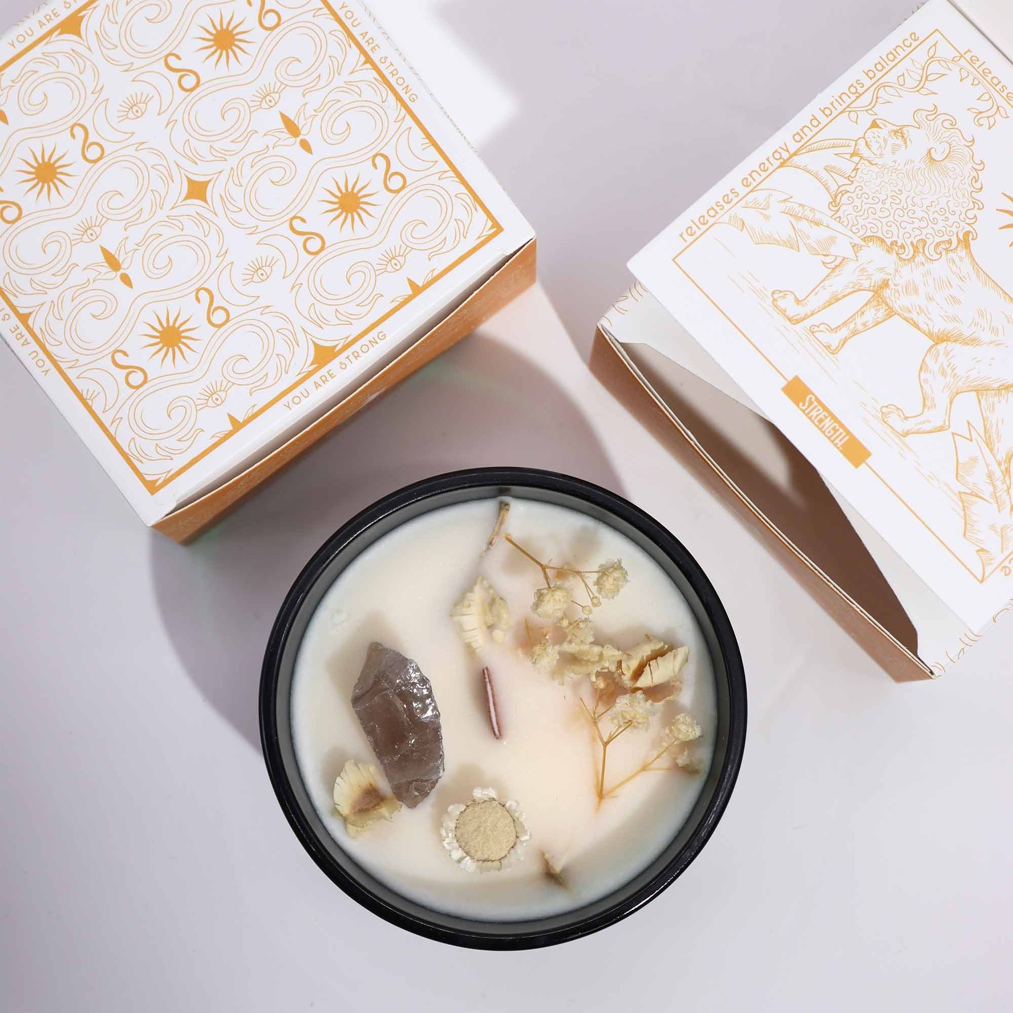 Crystal Magic Candle: Strength (Tiger Eye)