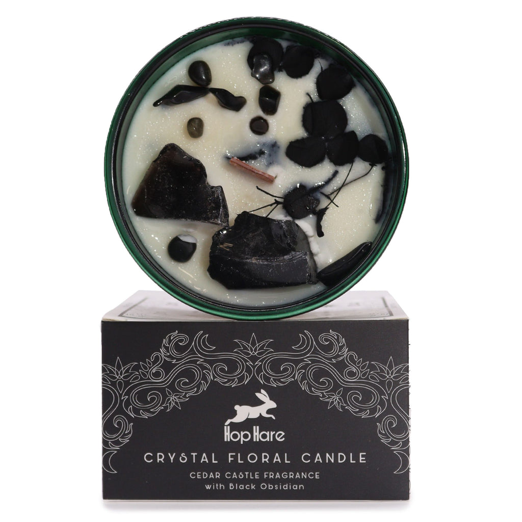 Crystal Magic Candle: Knight of Swords (Black Obsidian)