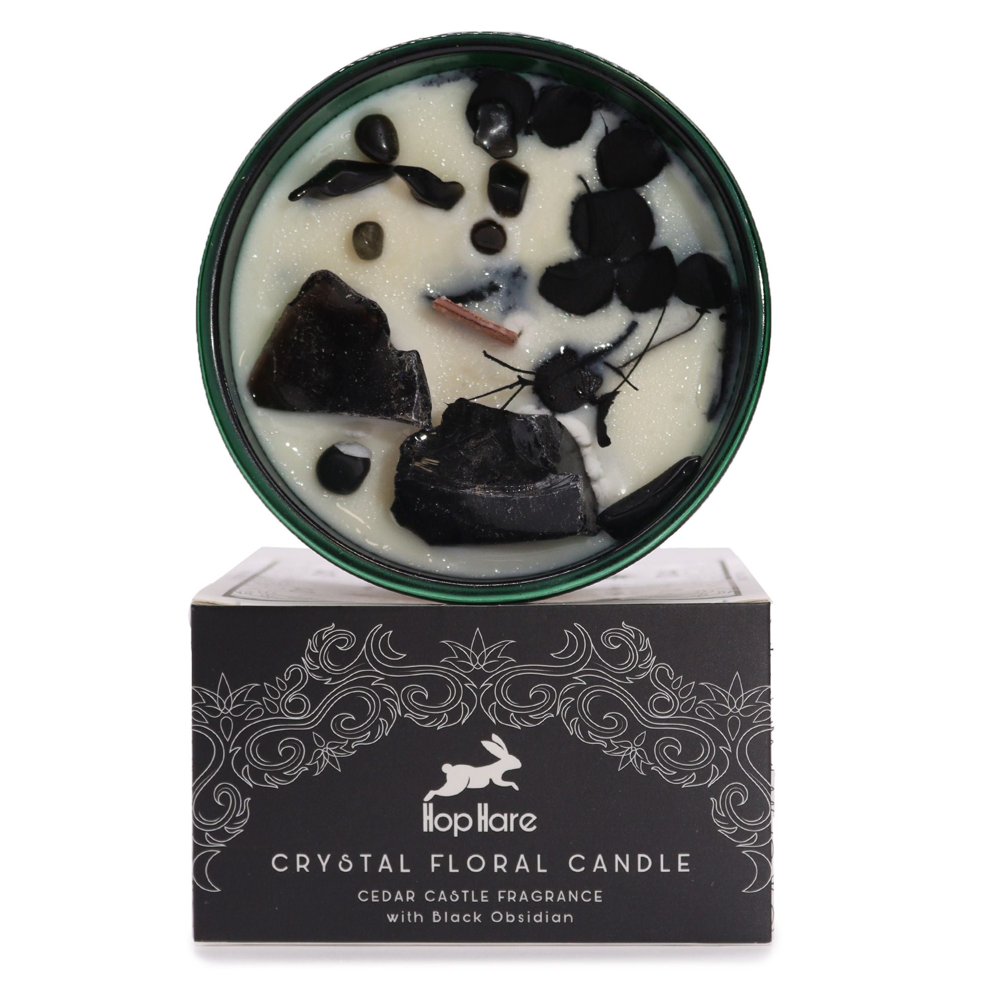 Crystal Magic Candle: Knight of Swords (Black Obsidian)