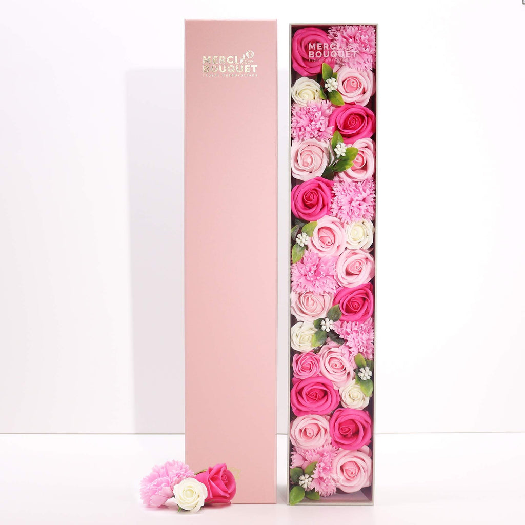 Gentle Touch — Pink & White Soap Flower Box2