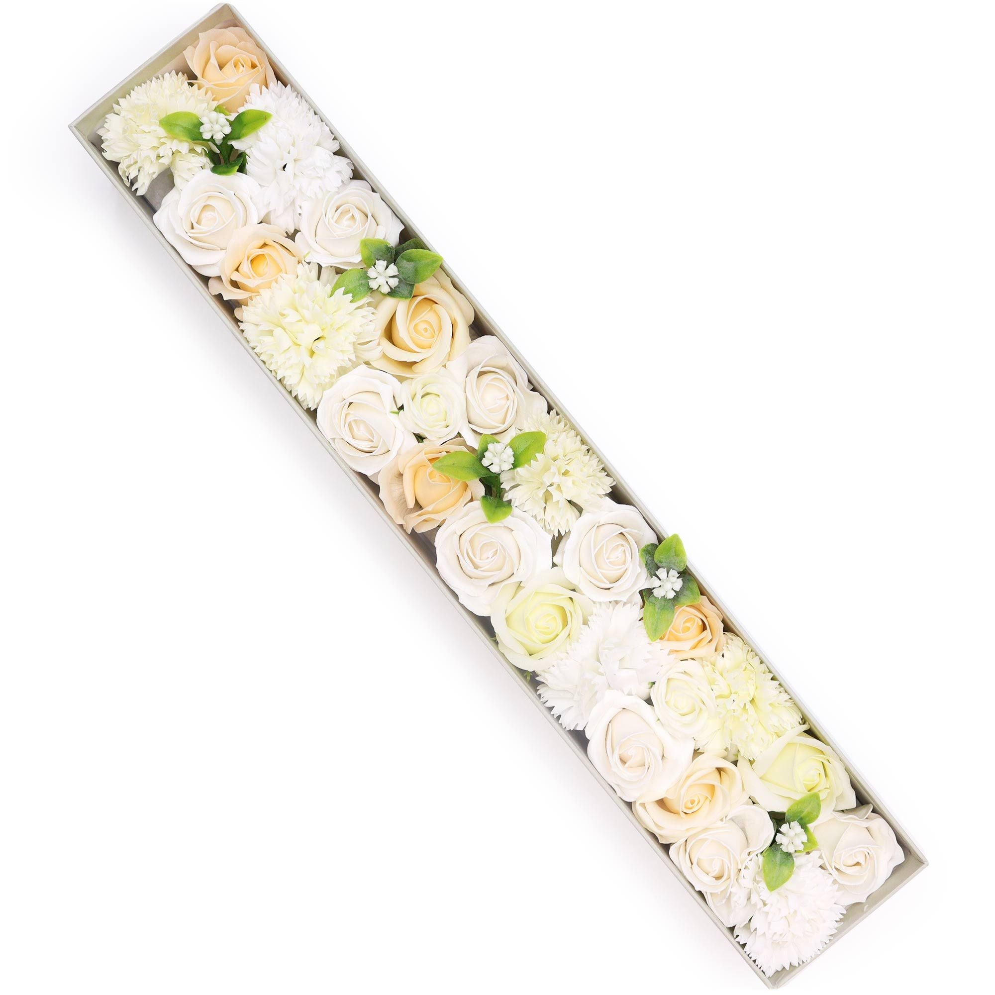 Pure Elegance — White & Ivory Soap Flower Box2