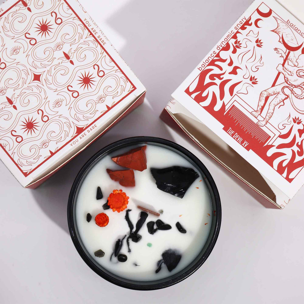 Crystal Magic Candle: The Devil (Red Jasper)