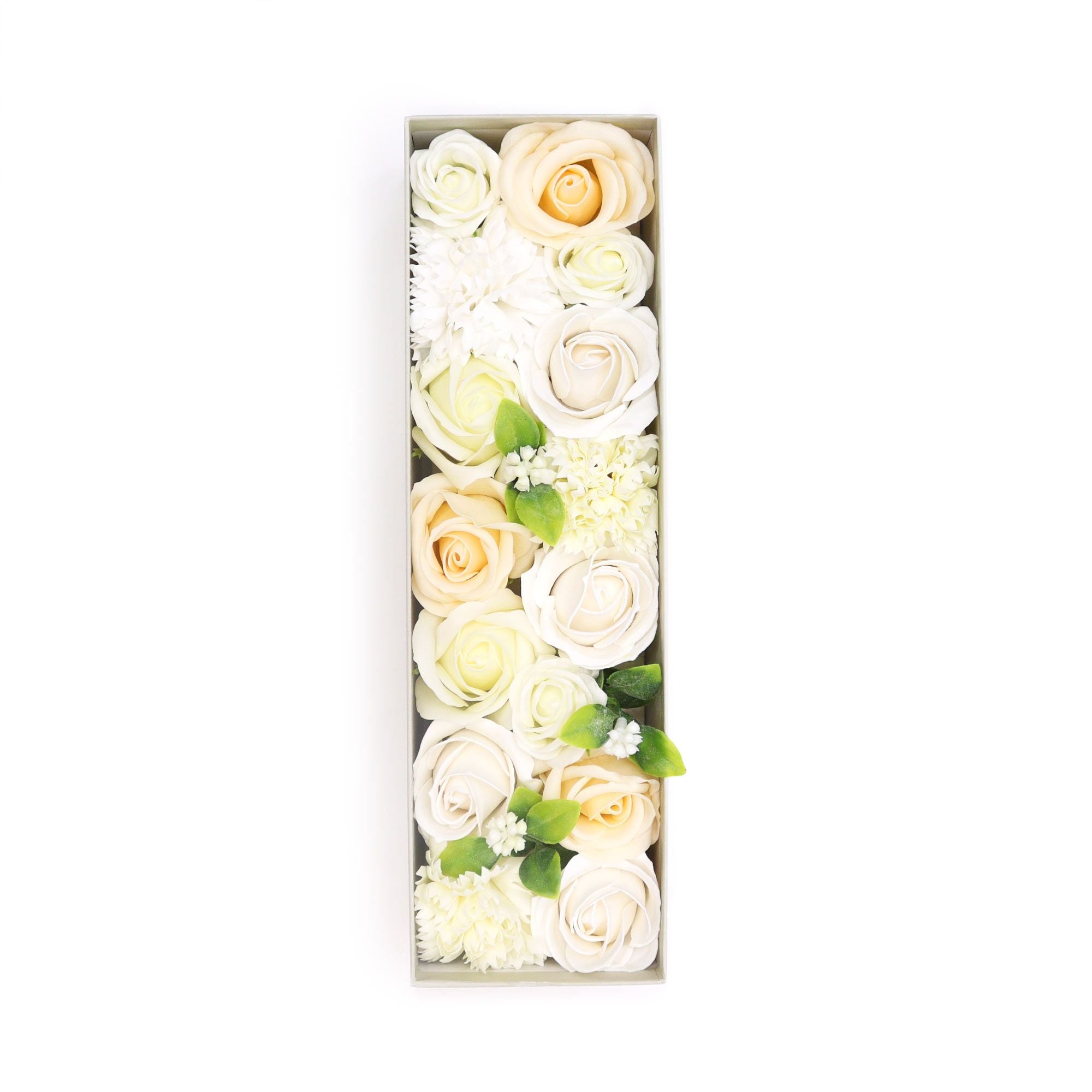 Pure Elegance — White & Ivory Soap Flower Box3