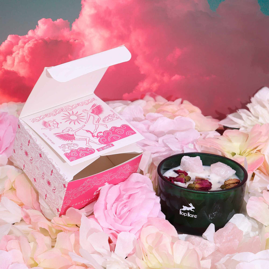 Crystal Magic Candle: The Lovers (Rose Quartz)
