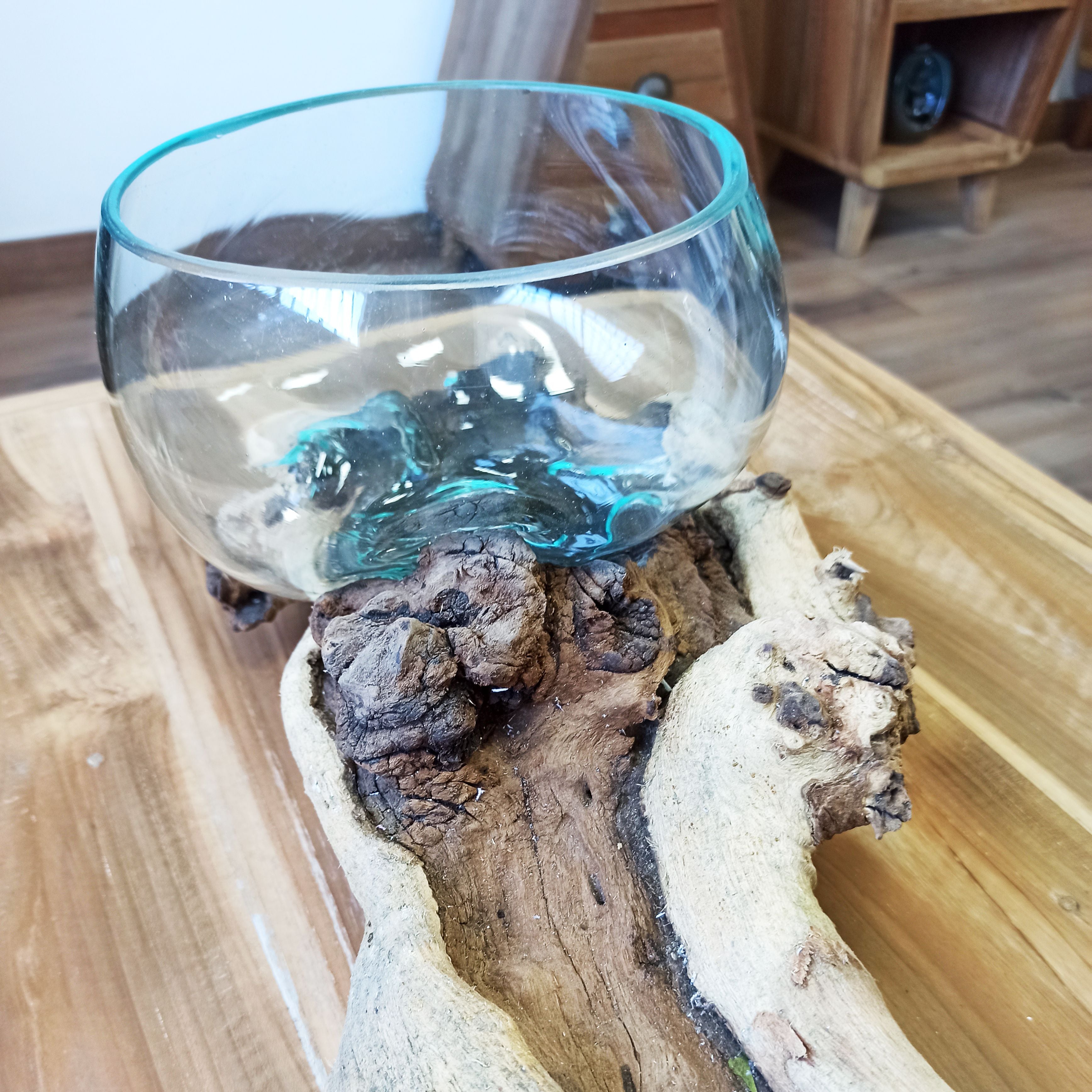 Molten Glass Sculpture: XL Double Bowl Statement Piece (70cm)