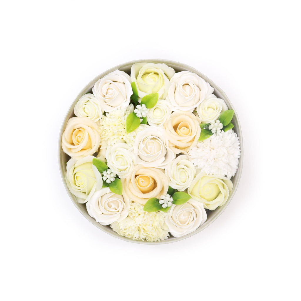 Pure Elegance — White & Ivory Soap Flower Box4