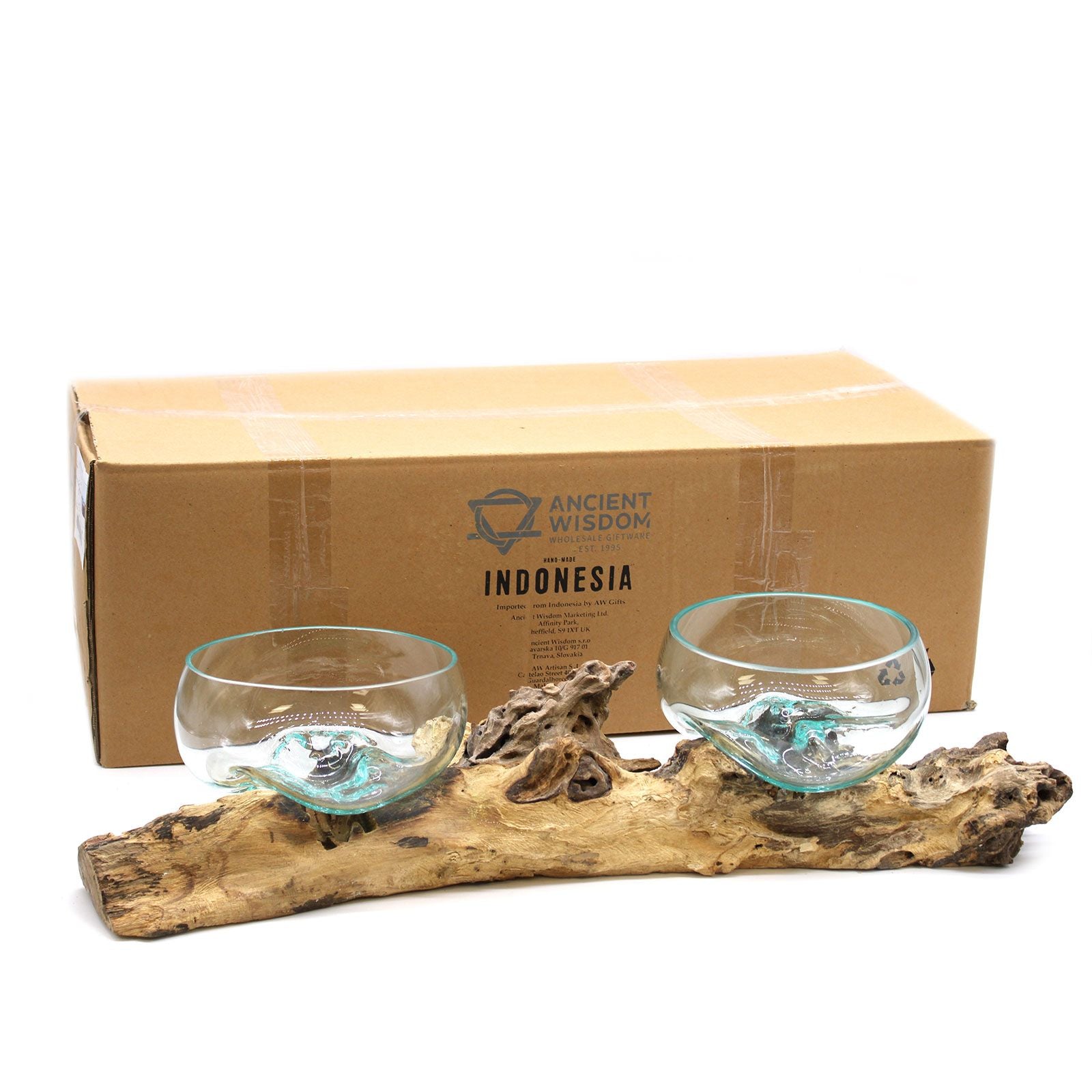 Molten Glass Sculpture: XL Double Bowl Statement Piece (70cm)