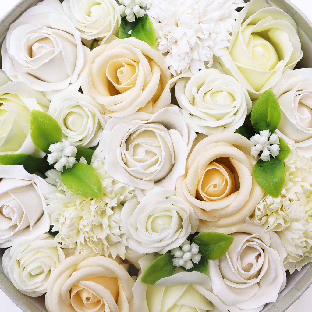 Pure Elegance — White & Ivory Soap Flower Box4
