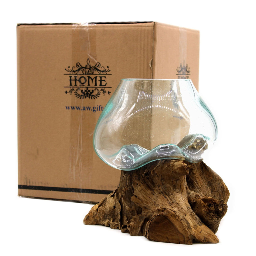 Molten Glass Sculpture: Large Organic Bowl